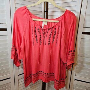 Forgotten Grace, Woman's Plus Size 3X, Orange Blouse
